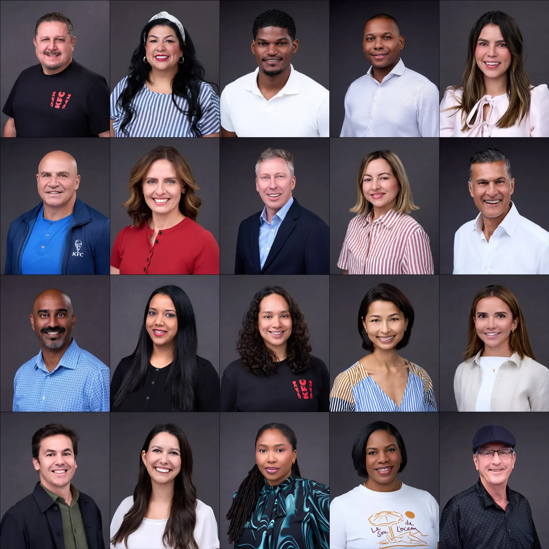 Corporate headshots created during a two-day Yum! Brands leadership event in Plano, Texas